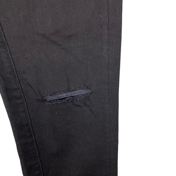 GFC Toronto Men's Black Dark Wash Distressed Raw Hem Slim Denim Jeans US 36 - Picture 6 of 16